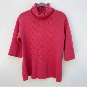 J. Jill cable knit wool blend sweater pink boho